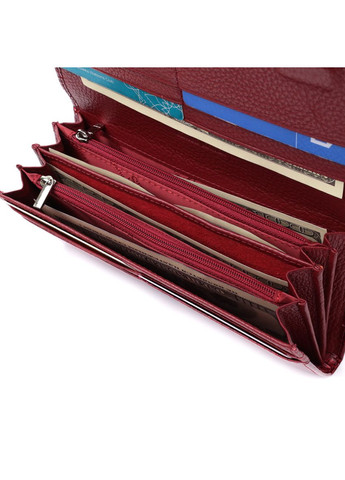 Лакований жіночий гаманець з фактурою під рептилію з натуральної шкіри 22717 Червоний st leather (329146479)