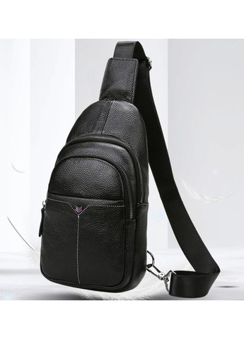 Чоловіча сумка нагрудна чорна натуральна шкіра ProDobro (363259818)