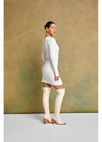 Молочна святковий, коктейльна, ділова, повсякденний, кежуал сукня з акцентами ґудзиками з трикотажу 💫💫💫 силуетна Україна однотонна