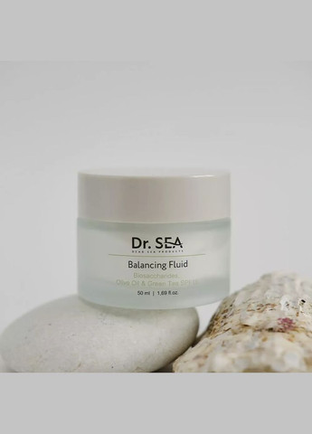 Dr. Sea Балансуючий флюїд для обличчя та декольте Dr.Sea з біосахаридами, олією оливи і екстрактом зеленого чаю SPF15, 50 мл — Крем, Ізраїль (303402315)