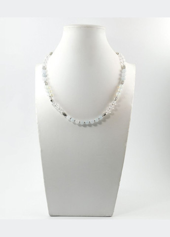 Бусы "Индира" Аквамарин, Лунный камень синтетический, Горный хрусталь Fursa fashion (322314536)