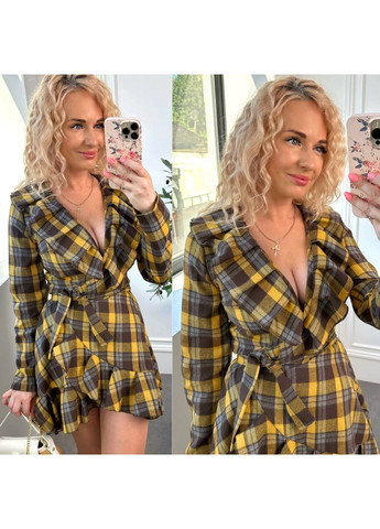 Коричнева сукня у клітинку Fashion