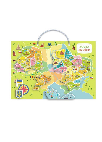 Розвиваюча гра "Магнітна мапа України" 200268 30 магнітних елементів DoDo Toys (368834637)