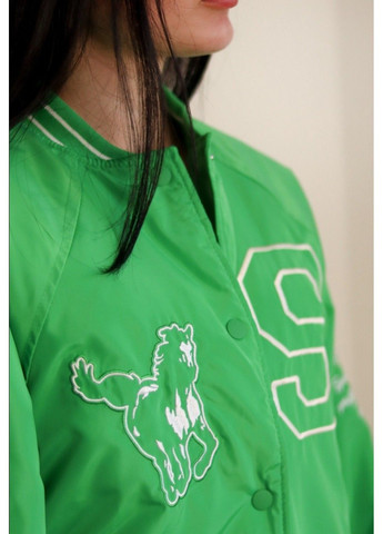 Зелена демісезонна жіноча куртка бомбер н&м (57716) s зелена H&M