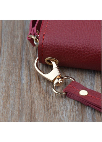 Стильний жіночий гаманець клатч на блискавці з екошкірою ручкою Червоний жіночий гаманець для грошей і документів ProDobro (363259570)