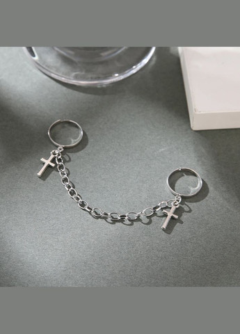 Набор колец крестина 2 шт. соединенные цепочкой регулируемые с крестом No Brand (340463674)