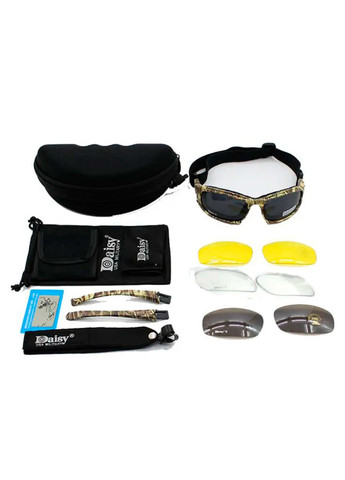 Защитные тактические армейские спортивные очки X7 Хаки -4 сменных линзы + чехол Daisy (280826702)