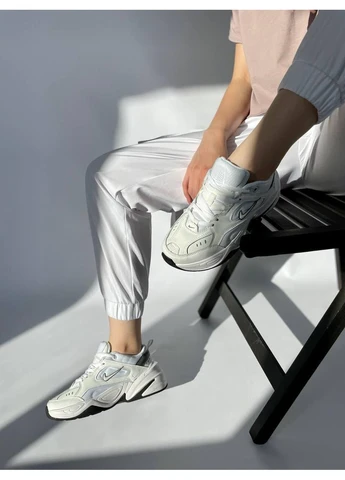 Белые летние кроссовки nike m2k tekno essential white black 1 найк м2к текно No Brand