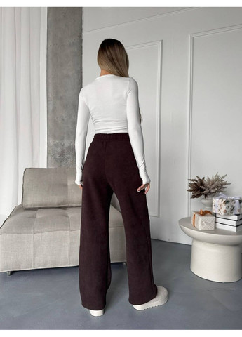 Женские теплые штаны на флисе коричневого цвета 36251 No Brand (371230092)