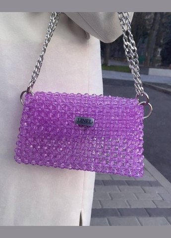 Сумка женская фиолетовая маленькая из бусин ручная работа 008 Felicita (336377615)