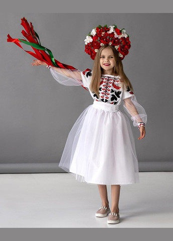 Біла сукня вишиванка для дівчаток біла калина (359472918)