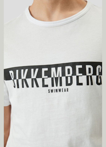 Белая белая хлопковая футболка с логотипом Dirk Bikkembergs