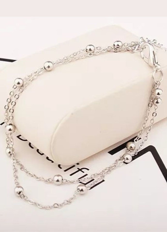 Браслет на ногу анклет подвійний з намистинками No Brand (297743412)