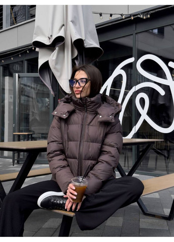 Коричневая зимняя женская зимняя куртка SK