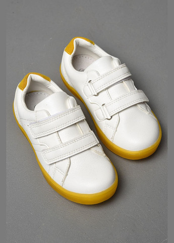 Белые демисезонные кроссовки для девочки желто-белого цвета Let's Shop