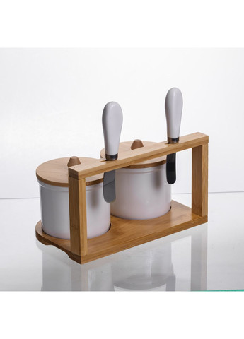 Набор маслянок для сливочного масла 2 (шт) с ножами 2 (шт) на бамбуковой подставке SCT-641 Yiwu (369144008)