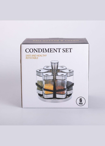 Набор для специй 6 штук по 120 мл на подставке, белый Yiwu (324609652)