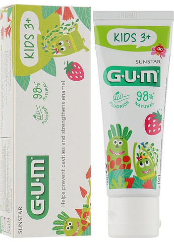 Зубна паста-гель для дітей, зі змаком полуниці Kids Monster 50ml (447305-19874) GUM (368882650)