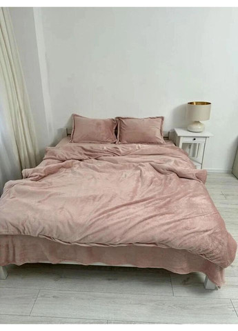 Постільна білизна плюшева полуторна Home 20836 160х215 см пудрова DUSHKA (327790655)