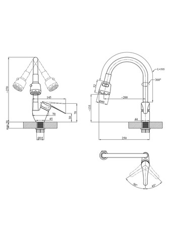 Смеситель для кухни Sevilla - C039GRS Agua (368580257)