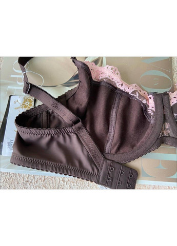 Коричневий шоколадний мереживний бюстгальтер без поролону для грудей третього розміру Lanny Mode