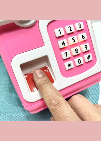 Сейф-копилка детская со сканером отпечатка пальца и кодовым замком затягивает купюры звук подсветка (MK 5411) No Brand (302748223)