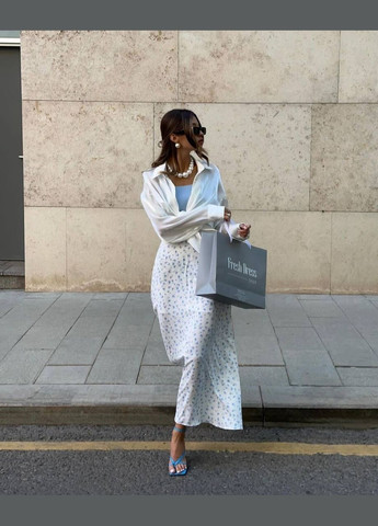 Голубая кэжуал цветочной расцветки юбка N.Family