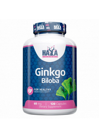 Натуральна добавка Ginkgo Biloba 60 mg, 120 таблеток Haya Labs (293418398)