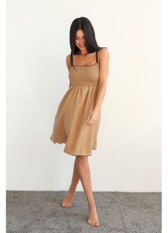 Красивый женский сарафан женский муслиновый короткий в горошек, черный горох 658197 German Volf