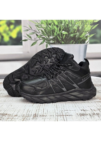 Черные повседневные зимние кроссовки зимние на меху подростковые Sayota