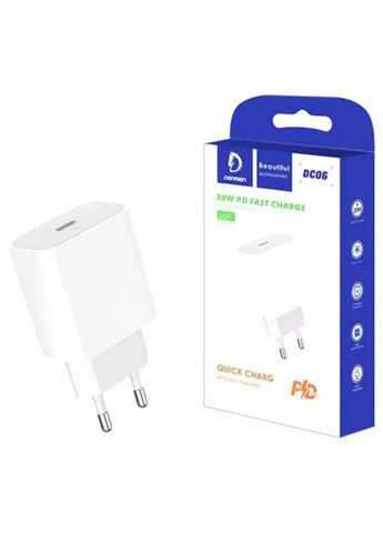 Зарядний пристрій (DM-DC06-WH) Denmen USB-C PD20W 3.6A white (370017338)