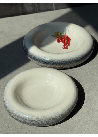 Тарелка "Каменный круг" 1шт. голубого оттенка керамическая в современном дизайне 20.3см OSM (365549079)