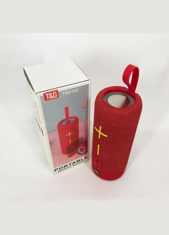 Портативная Bluetooth колонка TG619C FM-радио USB/TF с ремешком, громкая блютузная колонка. Цвет: корасный No Brand (359475290)