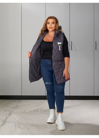 Женская жилетка с капюшоном цвет черный New Trend (304646964)