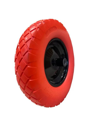 Колесо полиуретановое PRO (4х8, без оси, 20 мм) красное с черным диском (23593) КВІТКА (318092980)