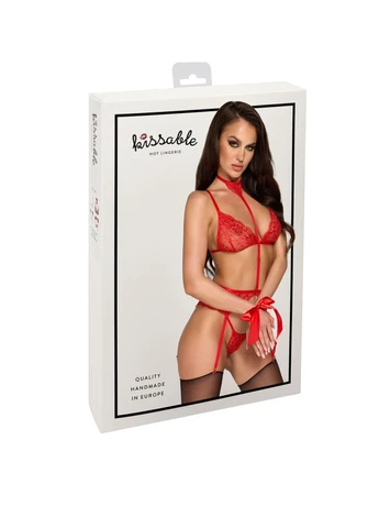 Червоний демісезонний комплект kissable bondage kiss set red Noir Handmade