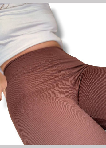 Лосины эластичные в рубчик женские с высоким широким поясом классические без утепления демисезон 99-101см No Brand Лосини в рубчик класичні без підкладки фуксія (342758756)