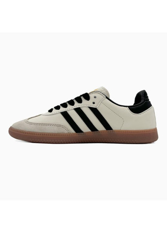 Чорні Осінні кросівки чоловічі adidas samba beige black адідас самба No Brand