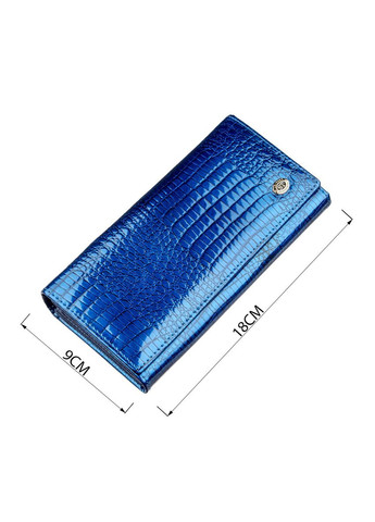 Жіночий гаманець із лакової шкіри з відділеннями для карт та монет синій (sku_18901) No Brand (328218294)