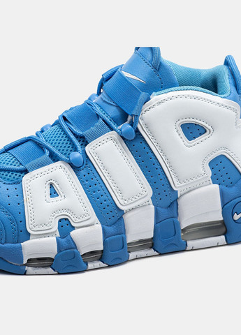 Синій Осінні кросівки чоловічі nike air more uptempo blue white | найк аір море аптемпо сині No Brand