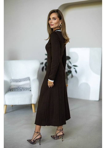 Коричневое повседневный платье женское KaraMix однотонное
