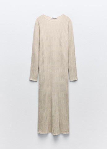 Пісочна ділова сукня Zara однотонна