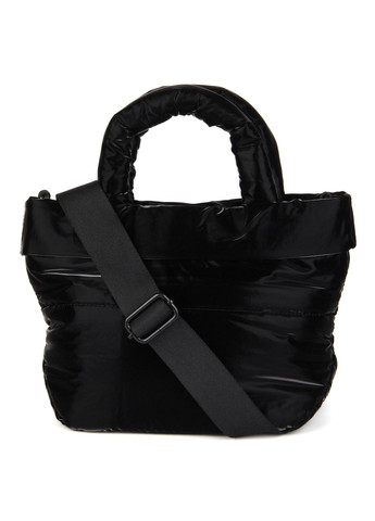 Женская сумка маленькая мягкая на змейке шопер (тоут) текстиль с ручками 23 х 21 х 13 см 7772 черная David Jones (370299732)