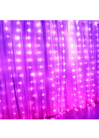 Светодиодная умная гирлянда штора с работой от USB Bluetooth подключением к телефону пультом 2х2 м 400LED (478762-Prob) Unbranded (311480980)