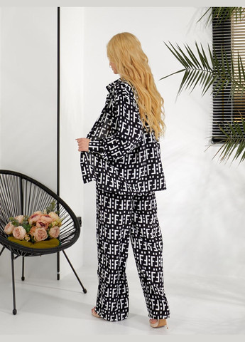 Жіночий легкий прогулянковий костюм чорного кольору 31751 No Brand (323643442)