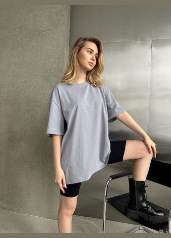 Серая женская базовая футболка цвет серый р.42/46 452426 New Trend