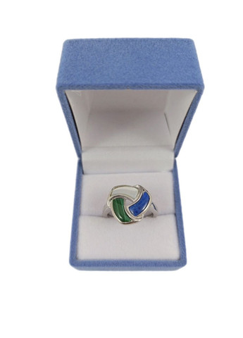 Каблучка срібна з лазуритом, малахітом і перламутром R5021G No Brand Каблучка (338624545)