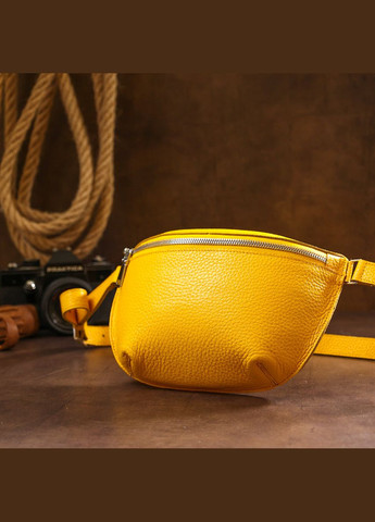 Шкіряна яскрава жіноча бананка 16377 Жовтий Shvigel (298571565)