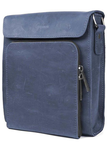 Сумка месенджер через плече чоловіча шкіряна Синій 35640 TARWA (334285435)