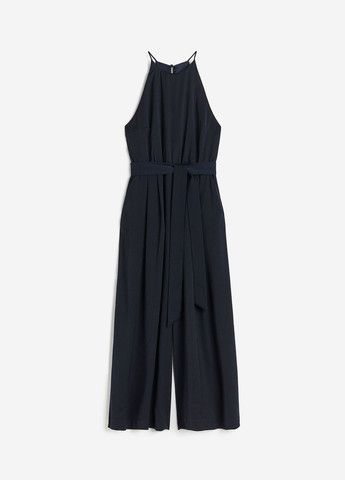 Комбінезон H&M однотонний темно-синій повсякденний поліестер